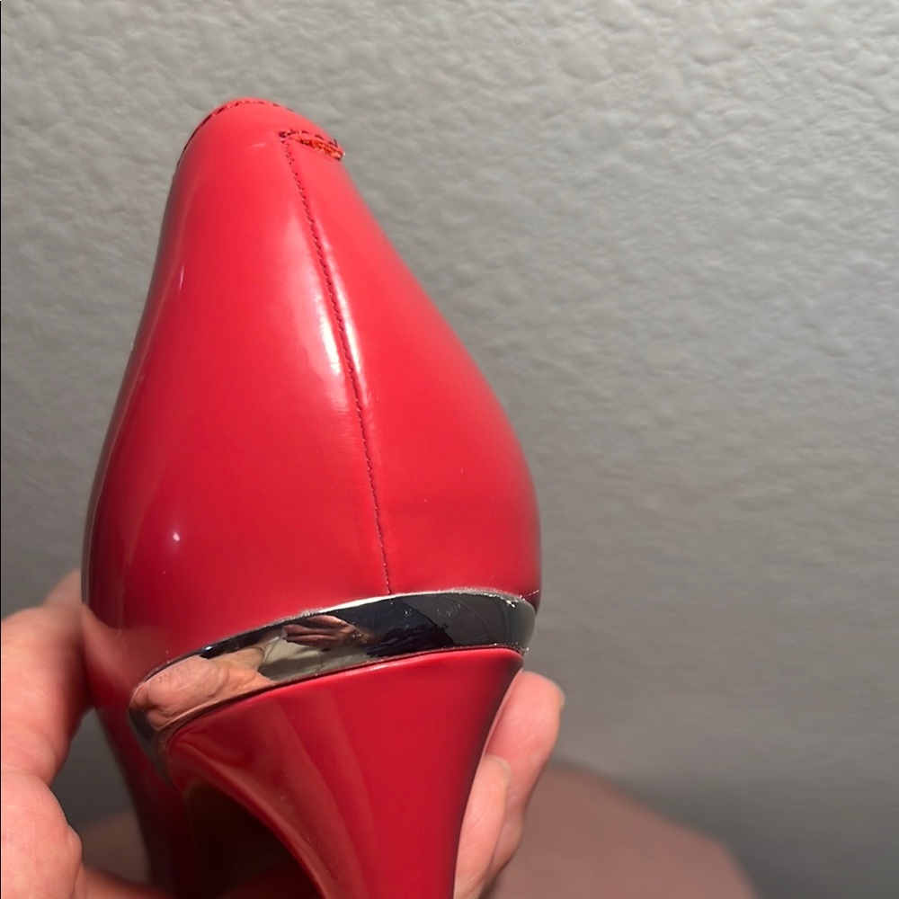 Marc Fisher Red Pointed-Toe Patent Leather Pumps - Picture 4 of 7